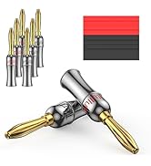 Tertullus 4 stuks High-End gerhodineerde zuivere koperen banaanstekkers voor luidsprekerkabels Audio Hifi-stekkers schroefbaar voor kabels tot 5 mm