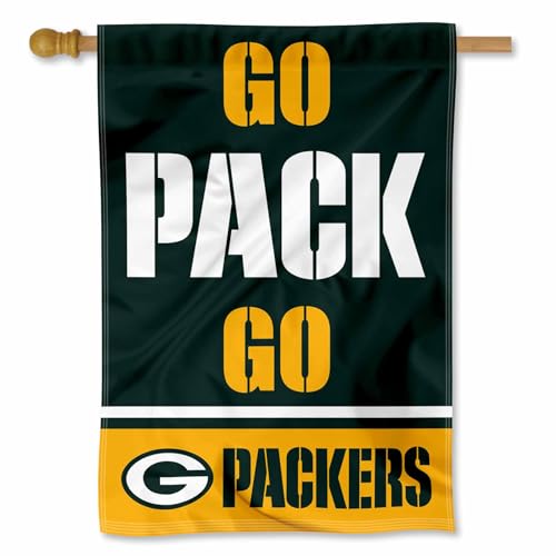 Bandera Green Bay Packers de doble cara resistente con gráficos premium WinCraft Go Pack Go