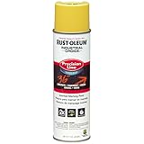 Rust-Oleum 203034-12PK Industrial Choice Water-Based Inverted Marking Spray Paint, 17 oz, High Visibility Yellow, 12 Pack