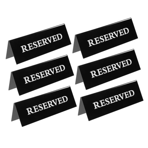 OFFSCH 6Pcs Reserved Signs for Wedding Chairs Reserved Table Signs for Restaurants Parties and Events Elegant Stackable Design for Reserved Seating and Vip