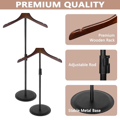 koretech 2 Pack Shirt Display Stand 35" Height Adjustable Shoulder Stand Shirt Rack, T Shirt Display Stand for Shops, Steaming Clothes Holder, Black