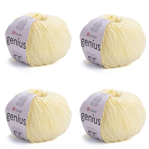 Image of YarnArt Genius Soft Cotton Blend Yarn, 4 Pack (1.76 oz / 174 Yds)
