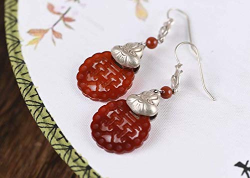 Boucles d'oreilles S925 légères anti-allergies style ethnique antique