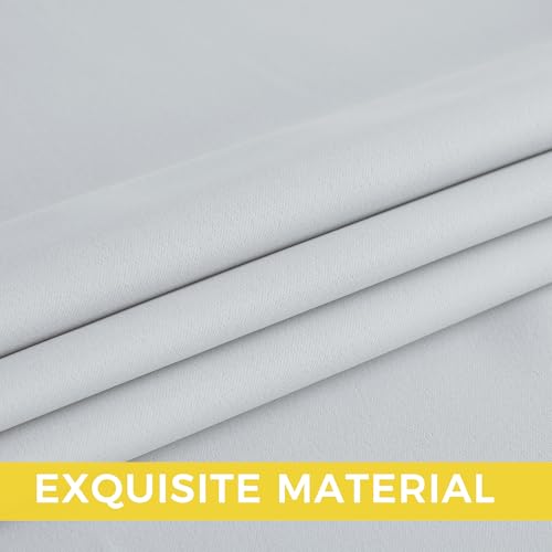 Image of NICETOWN Greyish White Ring Top Panels - Thermal Insulated Shades for Nursery, Kids Room, Yard, Closet, Garage - Breathable Fabric, Privacy Assured, 2 Panels, W52 x L95