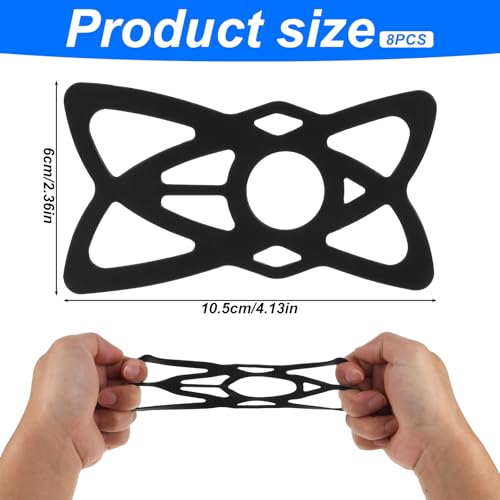 Pacote com 8 pulseiras de silicone de substituição para suporte de telefone de bicicleta, suporte de