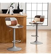 YOUNIKE Barkrukken, set van 2, boho-barkruk în kleurrijke patchwork-stijl, barstoelen în hoogte verstelbaar