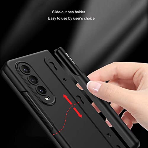 para o Samsung Galaxy Z Fold 4 Case com porta-caneta,Concha protetora de silicone fina e fina Capa d