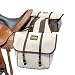 TrailMax Canvas Horse Saddle-Bags for Trail Riding, Natural Cotton Canvas, Wind & Water Resistant, Traditional Look Without Compromising Durability, 12" H x 11" W x 4" D