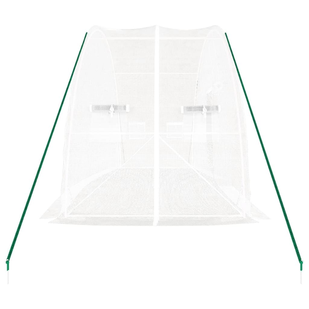 Homgoday Invernadero con Estructura de Acero Blanco 12 m² 6x2x2,85 m, Invernadero Caseta Jardín Terraza Plantas Semilla Cultivo Huerto Verduras Cubierta Casero