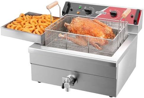 Freidora eléctrica CROSSON 12L de tres canastas con boquilla de a...