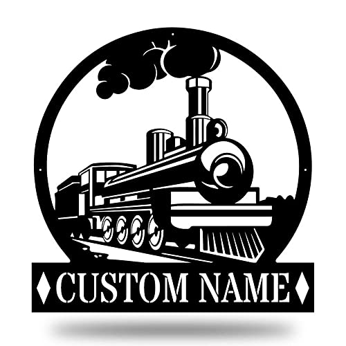 Signatives Steam Train Metal Art - Old Train Steam - Locomotive Train - Railway Station DÃ©cor - Rail Track Metal Sign - Retirement Gift - Housewarming Gift - Farmhouse Decor - Birthday Gift