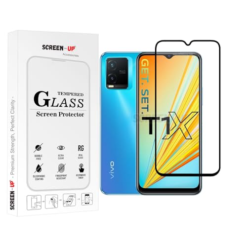 Image of ScreenUp Tempered Glass For vivo T1x (India) - Ultra Clear, 9H Scratch Resistant, Full Coverage, Easy Install Screen Protector