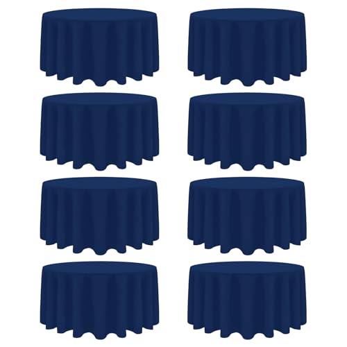 Heneger 8 Packs 90 Inch Navy Blue Round Tablecloth by Heneger - Used condition - US$47.11