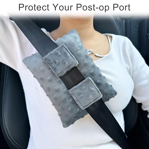 Image of Little Port Pillow Heart Surgery Pillows for Chemo Port After Open Heart Surgery Recovery Gifts Bypass Pacemaker Must Haves Protector Cushion Minky Dot Dark Gray