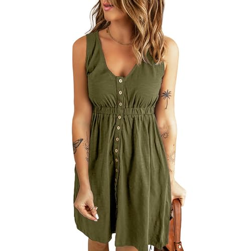 Robe d'été décontractée pull sans manches col en v fluide XL - 2