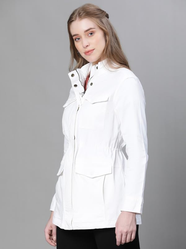 Image of oxolloxo Women Collared Snap Buttoned Long Sleeve Cotton Jacket