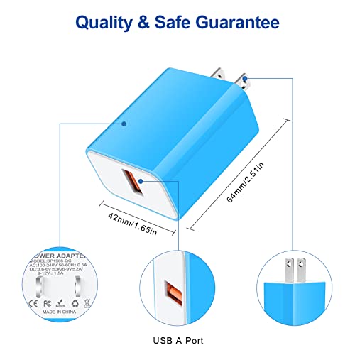 18W Qc3.0 Fast Wall Charger Plug For Android Phone Fast Charging For Fire Tablet, Kindle, Samsung Galaxy J3 J5 J7 J8 S7 S6, Ps4 Xbox Lg K40 K20, Moto E4 E5 E6, Micro Usb Charger Cable Cord 6Ft 2Pack #TOP4