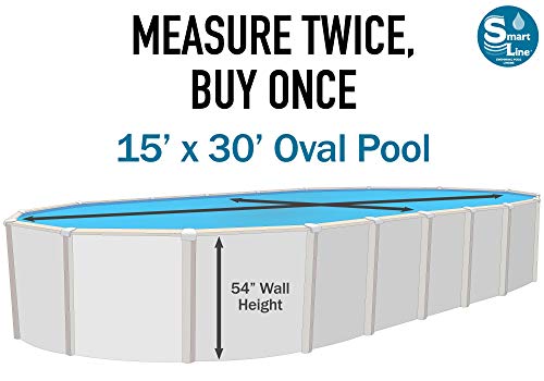 Smartline Crystal Tile 15-Foot-By-30-Foot Oval Liner | Unibead Style | 54-Inch Wall Height | 25 Gauge Virgin Vinyl Material | Heavy-Duty Liners | Designed For Steel Sided Above-Ground Swimming Pools #TOP5