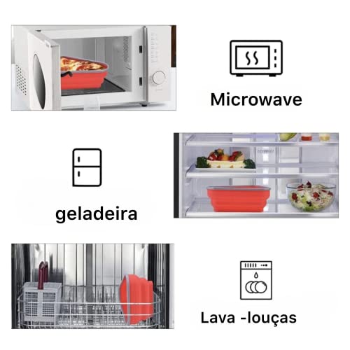 Pote Expansível para Armazenar Pizza (Vermelho)