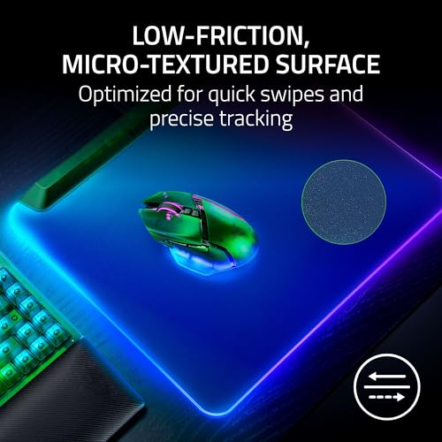 Image of Razer Firefly V2 Pro Fully Illuminated RGB Gaming Mouse Mat: Backlit Design - 15 Zone Chroma Lighting - USB 2.0 Port - Detachable USB Type C Cable - Micro Textured Surface - Anti Slip Base