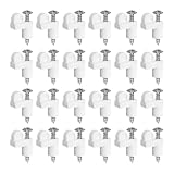 1,9 cm versetzte Fenster-Clips für sichere Garten- und Außenfenstermontage, stabiler PP-Kunststoff mit Edelstahlschrauben, weiß/schwarz, 12 Stück und 24 Stück Optionen, 24 Stück weiß