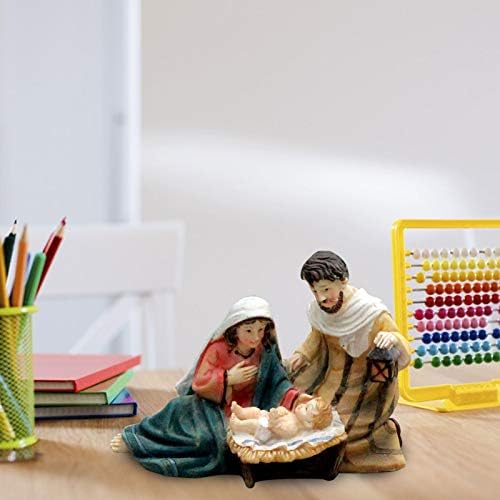 Nativity Birth of Jesus Christ Figures Set Christmas Crib Decorations,Nativity Scene Figures Christmas and Decoration,Delightful Amazing Resin Home Decoration Gift