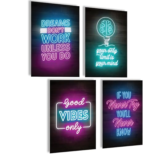 Mojoliving Poster Motivazionale e Immagini per Ufficio, Palestra, Bagno - Estetico, Fitness, Crescita - Decorazione