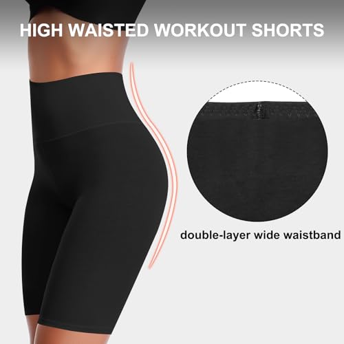 K-CHEONY Women's High Waisted Biker Anti Chafing Cotton Slip Boy Underwear Yoga Workout Shorts3