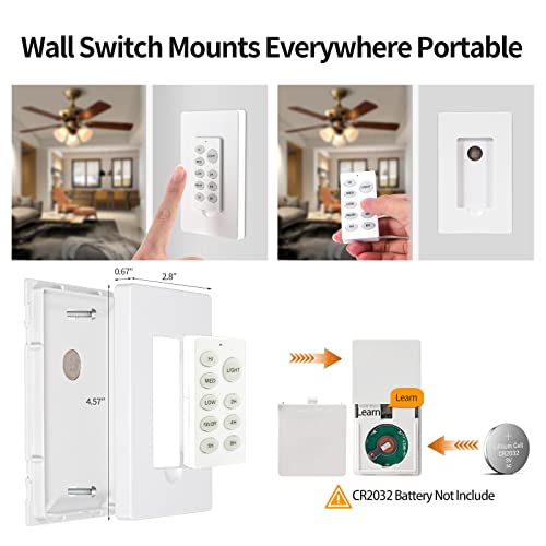 Smart Universal Ceiling Fan Remote Control Kit,Dimmer,No Hub Required, Ceiling Fan Light Timing & Speed Remote, Replace For Hampton,Hunter,Harbor Breeze,Westinghouse,Honeywell, By08-028-Wifi #TOP7