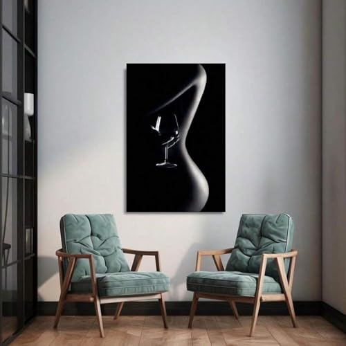 Peinture femme noire sexy art sur toile pour une ambiance cosy
