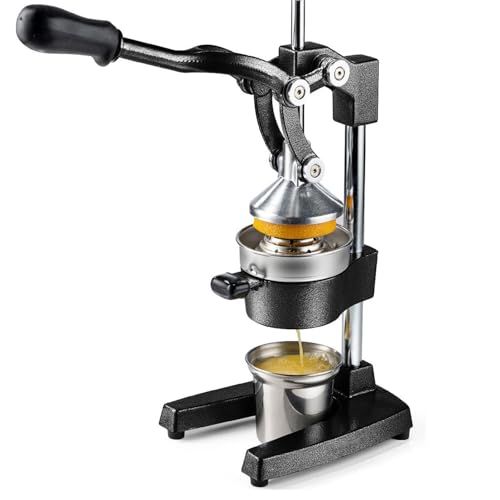 Exprimidor de cítricos comercial para el hogar Exprimidor de naranjas de hierro fundido - Exprimidor de cítricos profesional de alta resistencia Exprimidor de limón de acero inoxidable duradero Fáci