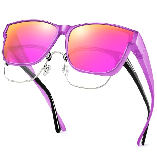 Image of URUMQI Polarized Sunglasses Fit Over Glasses for Men Women, Oversized Square Sun Glasses UV400 Protection