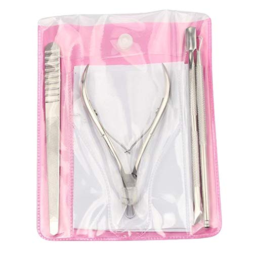 Generic Cuticle Trimmer with Cuticle Pusher, Professional Stainless Steel Cuticle Cutter Clipper Durable Pedicure Manicure Tools for Fingernails and Toenails