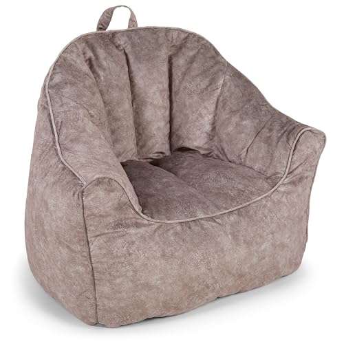Big Joe Hug Bean Bag Chair, Gray Hyde, Vegan Suede,