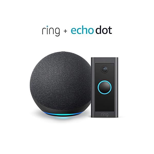 Ring Video Doorbell Wired bundle with Echo Dot (Gen 4) Charcoal