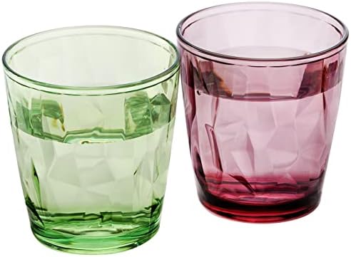 Hedume Set of 6 Unbreakable Premium Drinking Glasses, 6 Colors 10.5 Oz/300 ml Stackable Tritan Tumbler Cups, BPA Free, Dishwasher Safe