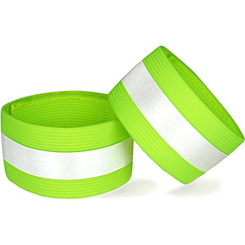BlazeBand Reflective Wristbands (Pair) – High Visibility Reflective Bands with 360 Degree Retro Reflective Strip – Fully Adjustable Elastic Reflective Safety Band for Wrist or Lower Arm Use