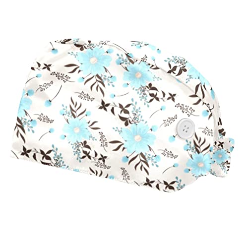 Chapeaux de travail bouffants JDEZ à motif fleurs pour hommes et femmes, lot de 2