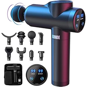 Massagepistool Massagepistool voor Nek Schouder Dieptemassageapparaat met 99 Snelheden, 8 Massagekoppen Elektrisch…