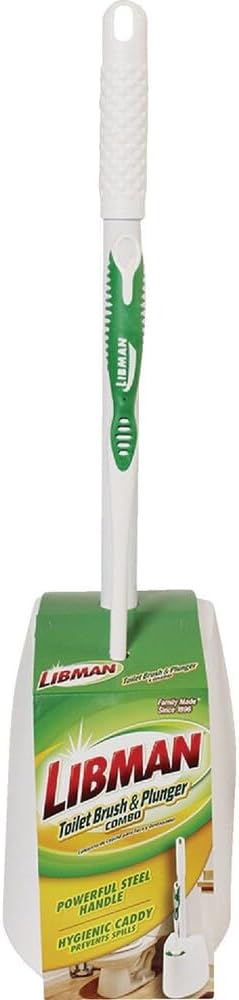 Libman 1024 Toilet Brush and Plunger Combo with hygienic Storage Caddy