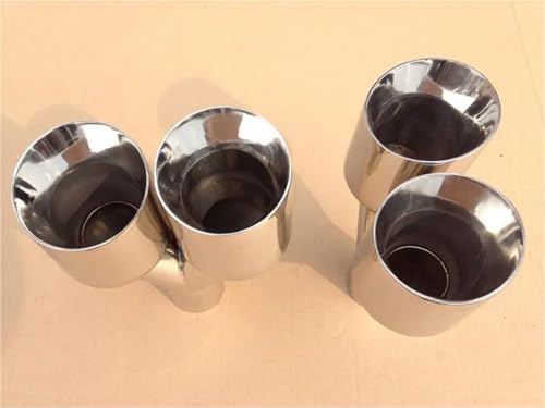 Terminal de escape doble de acero inoxidable 304 con extremo plateado de 63mm a 89mm 3