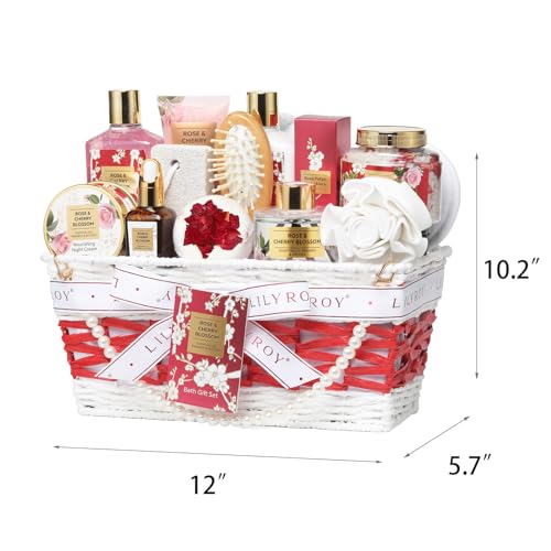 Image of 21Pcs Spa Gifts Skin Care Kit Set - Luxurious Rose Spa Gift Baskets for Women