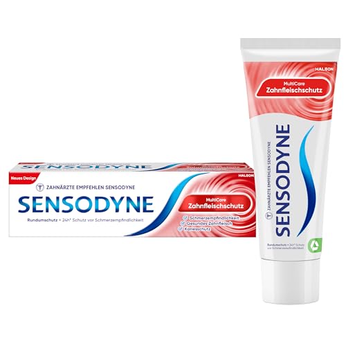 Zahnpasta - Sensodyne MultiCare Zahnfleischschutz, tägliche Zahnpasta mit Fluorid, bei schmerzempfindlichen Zähnen, 75ml