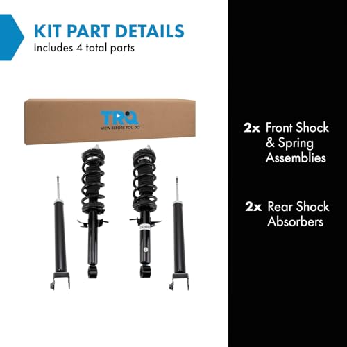 Image of TRQ Front and Rear Complete Strut Assembly & Shock Absorber Kit Shock & Spring Strut Assembly Compatible with 2008-2013 INFINITI G37 2014-2015 Q60