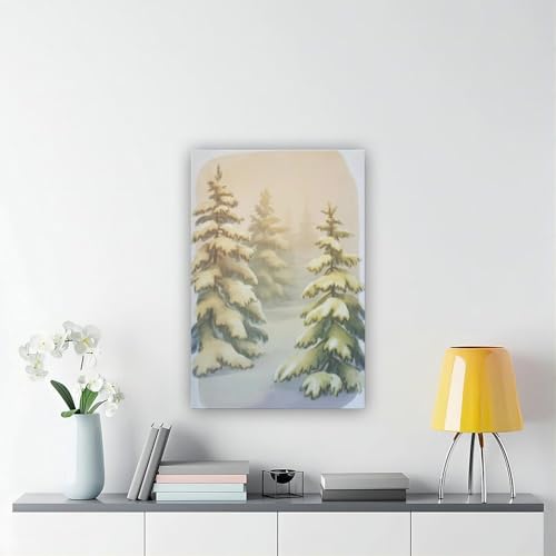 Poster forêt enneigée cadeau idéal paysage d'hiver à suspendre
