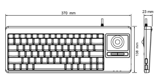 perixx PERIBOARD-514 PLUS Tastiera con Trackball - USB - con Filo - con 2 Porte USB Hub - English Layout - Hub USB - Immagine 2