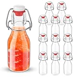 ACOMTUO 12 Stück Glasflaschen 100ml mit Bügelverschluss,Kleine Flaschen Zum Befüllen,Schnapsflaschen zum Befüllen,Flaschen zum Einkochen,Saftflasche für Öl, Essig, Saft & Limonade (100ml-12PCS)