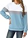 GKBK Womens Sweatshirts Cotton Crewneck Tops Long Sleeve Cute Lightweight Fall Winter Loose Casual Pullover with Pockets White Blue