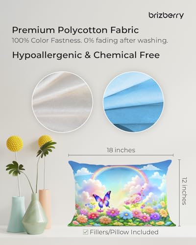 Image of Brizberry Kids Pillow Cushion with Super Soft Fabric | Animal & Cartoon Prints | 12x18 inches (Design 13)