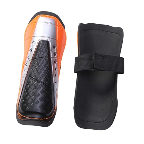 DYNWAVE Soccer Shin Guards for Kids Adults, Protective Soccer Shin Pads Equipment - Football Gear for Men Women, Teens, Orange 19 cm
